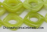 CEJ10 15.5 inches 20*20mm diamond lemon jade beads wholesale