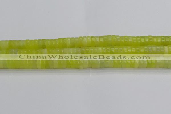 CEJ221 15.5 inches 3*8mm heishi lemon jade beads wholesale