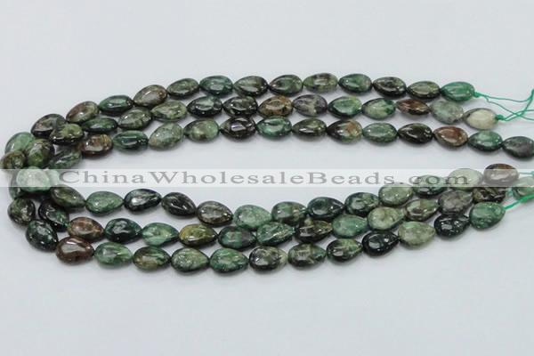 CEM06 15.5 inches 10*14mm flat teardrop emerald gemstone beads