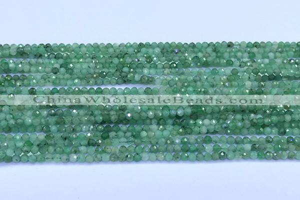 CEM75 15 inches 2mm faceted round emerald beads