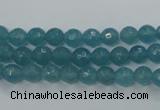 CEQ12 15.5 inches 6mm faceted round blue sponge quartz beads