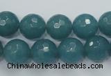 CEQ16 15.5 inches 12mm faceted round blue sponge quartz beads