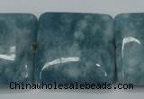 CEQ168 15.5 inches 30*30mm square blue sponge quartz beads