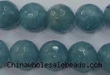 CEQ17 15.5 inches 14mm faceted round blue sponge quartz beads
