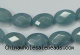 CEQ191 15.5 inches 10*14mm faceted oval blue sponge quartz beads