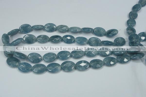 CEQ194 15.5 inches 15*20mm faceted oval blue sponge quartz beads