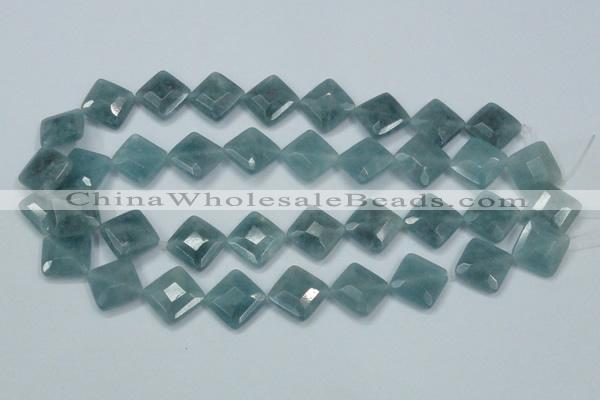 CEQ214 15.5 inches 16*16mm faceted diamond blue sponge quartz beads