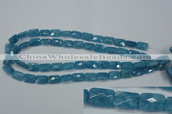 CEQ231 15.5 inches 10*14mm faceted rectangle blue sponge quartz beads