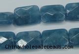 CEQ233 15.5 inches 13*18mm faceted rectangle blue sponge quartz beads