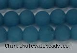 CEQ267 15.5 inches 8mm round matte blue sponge quartz beads