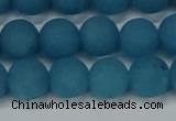 CEQ268 15.5 inches 10mm round matte blue sponge quartz beads