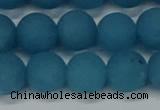 CEQ269 15.5 inches 12mm round matte blue sponge quartz beads