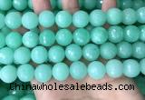 CEQ315 15.5 inches 14mm faceted round green sponge quartz beads