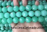 CEQ316 15.5 inches 16mm faceted round green sponge quartz beads