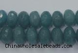 CEQ35 15.5 inches 8*12mm faceted rondelle blue sponge quartz beads