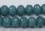 CEQ36 15.5 inches 10*14mm faceted rondelle blue sponge quartz beads