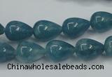 CEQ45 15.5 inches 10*14mm teardrop blue sponge quartz beads