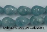 CEQ46 15.5 inches 12*16mm teardrop blue sponge quartz beads