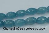 CEQ71 15.5 inches 8*12mm faceted rice blue sponge quartz beads