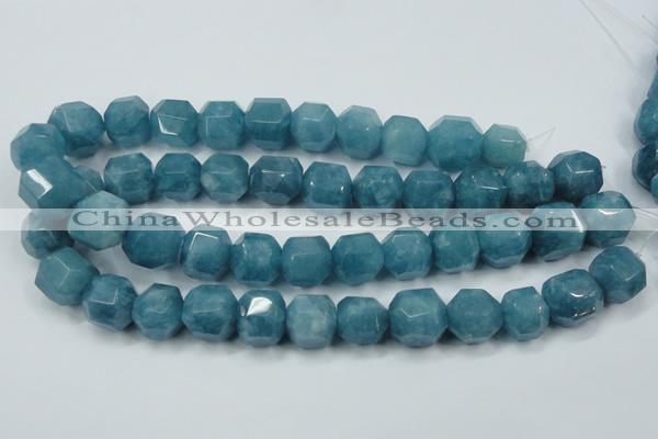 CEQ88 15.5 inches 16*17mm faceted nuggets blue sponge quartz beads