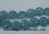 CEQ92 15.5 inches 10mm flat round blue sponge quartz beads