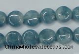 CEQ93 15.5 inches 12mm flat round blue sponge quartz beads