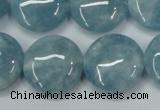 CEQ97 15.5 inches 20mm flat round blue sponge quartz beads