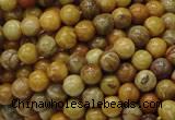 CFA31 15.5 inches 6mm round yellow chrysanthemum agate beads