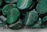 CFA72 15.5 inches 15*20mm twisted oval green chrysanthemum agate beads