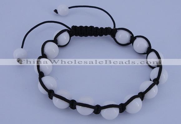 CFB505 10mm round candy jade beads adjustable bracelet wholesale