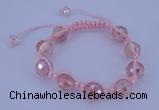CFB520 12mm faceted round crystal beads adjustable bracelet wholesale