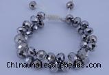 CFB585 8*10mm faceted rondelle crystal beads adjustable bracelet