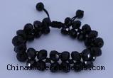 CFB587 8*10mm faceted rondelle crystal beads adjustable bracelet