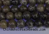 CFC211 15.5 inches 6mm round grey fossil coral beads wholesale