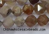 CFC301 15.5 inches 8mm faceted nuggets coral jade beads