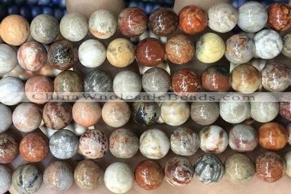 CFC343 15.5 inches 10mm round red fossil coral beads wholesale