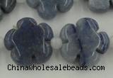 CFG1023 15.5 inches 16mm carved flower blue aventurine beads