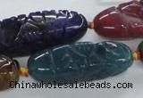 CFG1115 15.5 inches 12*35mm - 12*43mm carved rice agate beads