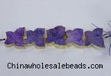 CFG1192 7.5 inches 40*45mm - 45*55mm butterfly druzy agate beads