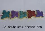 CFG1197 7.5 inches 40*45mm - 45*55mm butterfly druzy agate beads