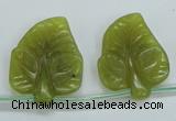 CFG12 15.5 inches 20*24mm carved leaf Korean jade beads