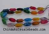 CFG1228 15.5 inches 15*30mm carved oval agate gemstone beads