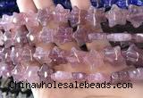 CFG1300 15.5 inches 15mm carved star strawberry quartz beads