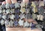 CFG1303 15.5 inches 15mm carved star silver leaf jasper beads