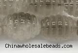 CFG1500 15.5 inches 15*20mm carved rice smoky quartz beads