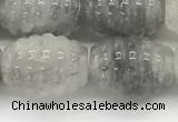 CFG1502 15.5 inches 15*20mm carved rice cloudy quartz beads