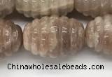 CFG1507 15.5 inches 15*20mm carved rice moonstone beads