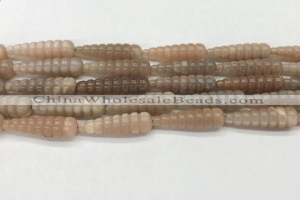 CFG1529 15.5 inches 10*35mm carved teardrop moonstone beads