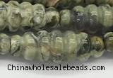 CFG1544 15.5 inches 10*30mm carved rice rhyolite gemstone beads