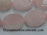 CFG206 15.5 inches 18*25mm carved oval rose quartz gemstone beads